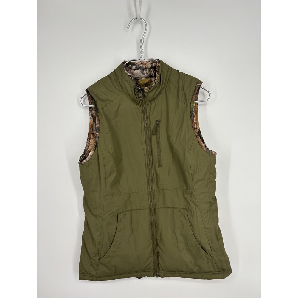 SHE Vest Womens S Green Camo Reversible Puffer Quilted Camouflage - Picture 8 of 12